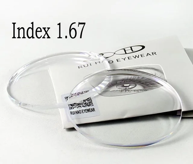 Ultra thin Index 1.67 Lenses 2PCS Optical Prescription Aspheric lenses
