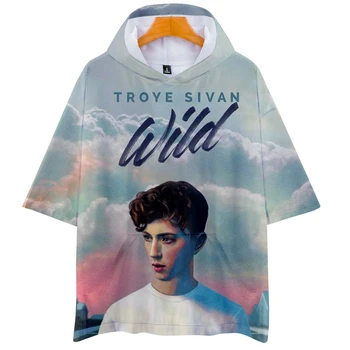 

2019 3D Troye Sivan print Casual drop shipping Women/Men summer Clothes 2019 Hot Sale Short Sleeves Hooded clothes Plus Size