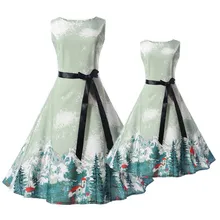 New Mother And Daughter Dress Family Clothes Summer Sleeveless mommy and me Dresses Matching Clothing Printed Flower mae e filha