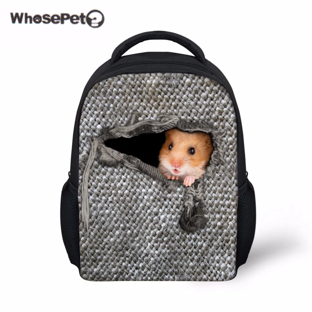 WHOSEPET Solid Color Animals Mini Bakpacks Cute Hamster Boys Girls Shoulder Bags Kawaii Schoolbags Casual Book Bags For Kids 