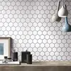 White Hexagon Peel and Stick Tiles Vinyl Wallpaper ► Photo 2/6