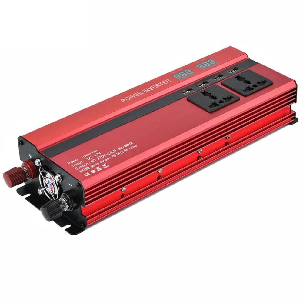 

Auto Inverter Solar Power Inverter Portable Car Inverter Outdoor Vehicle DC12V To AC220V 1200W Peak High Performance Converter