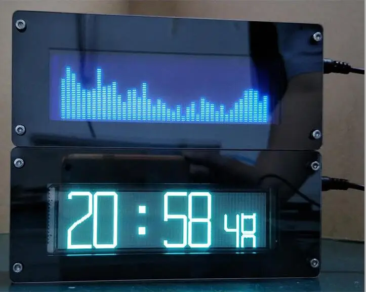 DYKB VFD FFT музыкальный спектр VFD часы уровень аудио индикатор ритм светодиодный экран VU метр O светодиодный+ пульт дистанционного управления автомобильный mp3 Усилитель