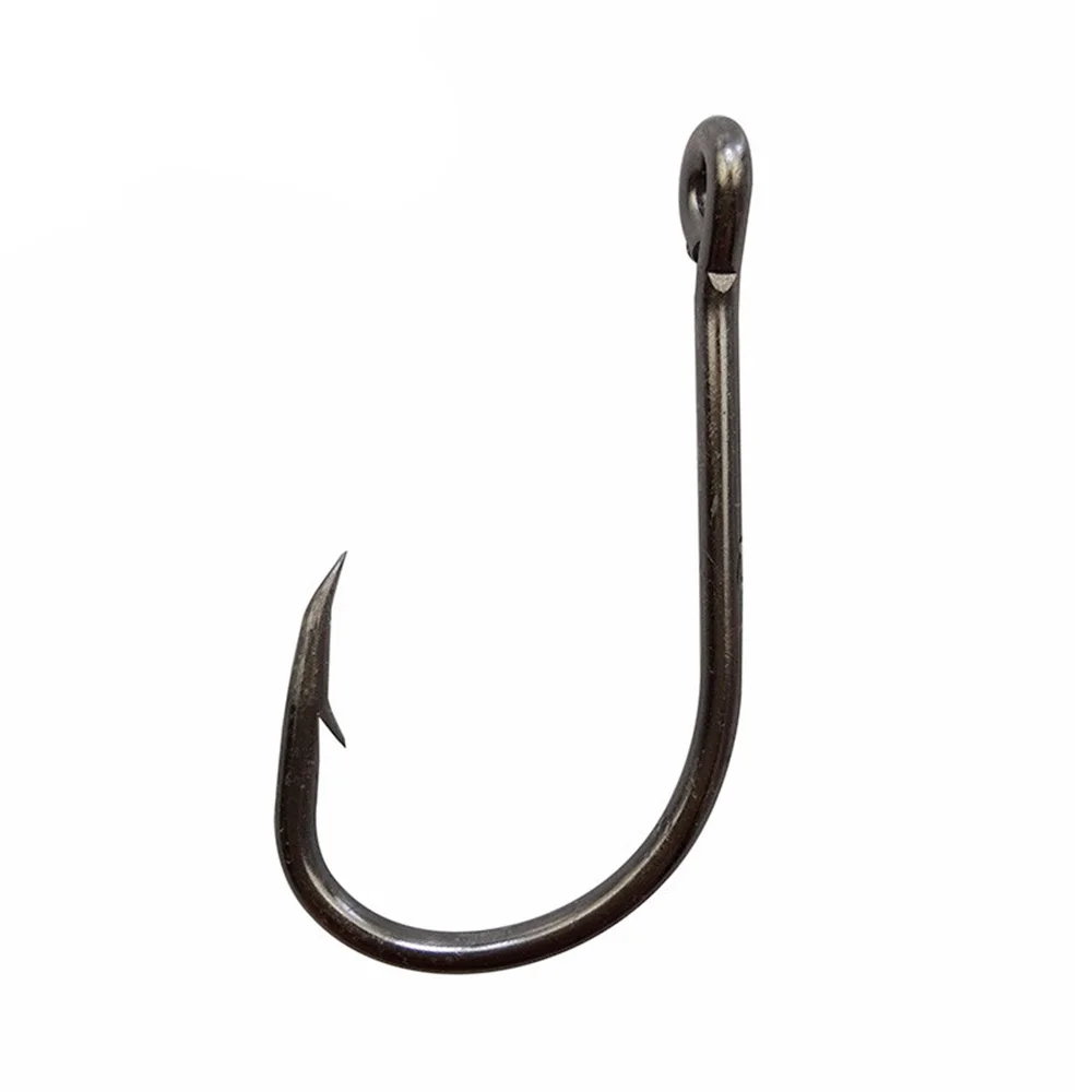 Hyaena 200pcs 9260 Black High Carbon Steel Fishing Hooks 2/0 3/0 4/0 5/0 6/0 7/0 8/0 Offset Faultless O'shaughnessy Fishhooks