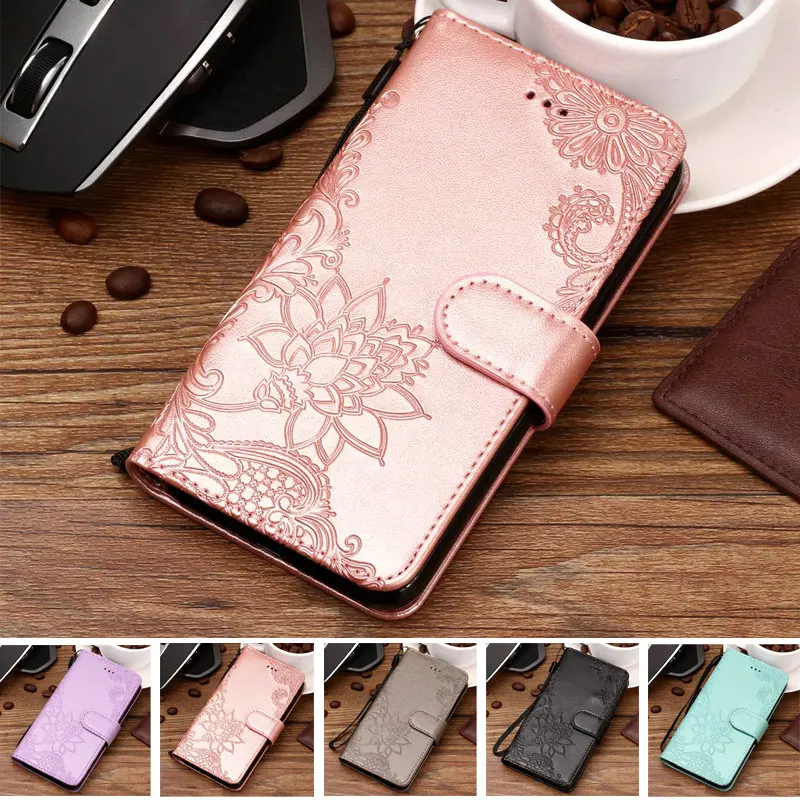 5.65'' Huawei P Smart Case 3D Print Flower Wallet Leather ...