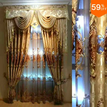 

Perde living room Curtains Jacquard drape Luxury velvet Embroidery Baroco hollow Baroco drapery patchwork tende window curtain