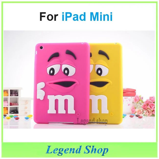 For ipad mini Chocolate Case Cute M&ampM Rainbow Bean Soft silicone back cover capa para fundas Free shipping | Компьютеры и офис