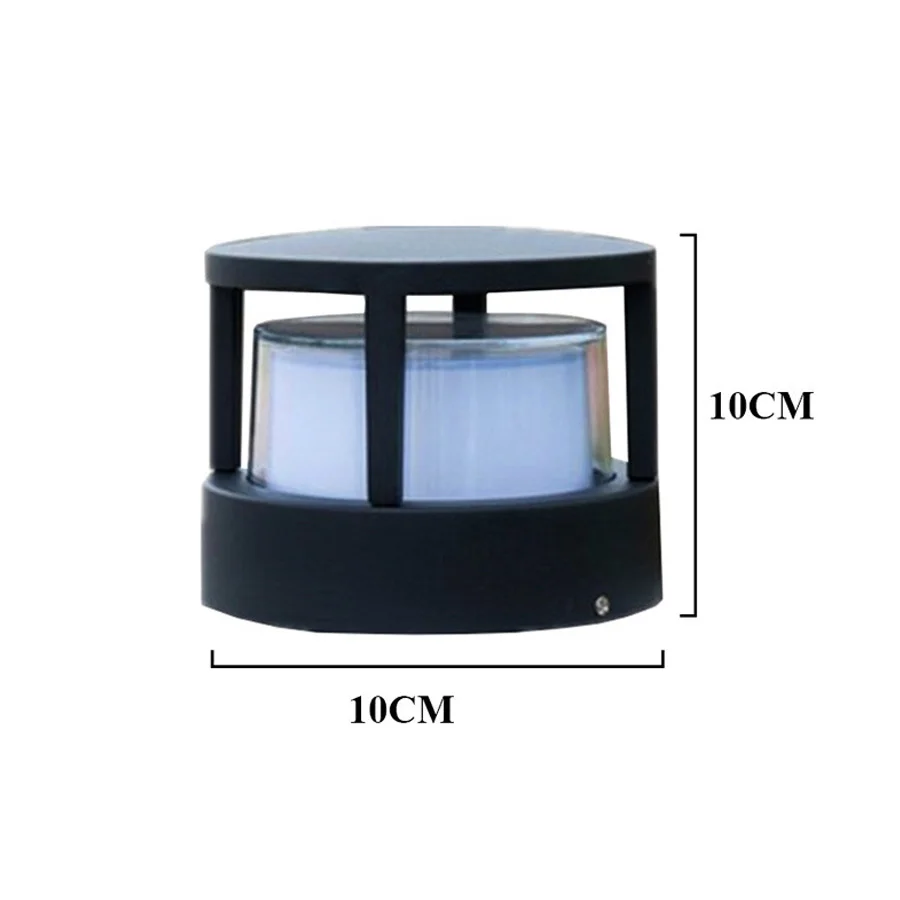 BEIAIDI 12 Вт открытый сад крыльцо Светильник на Колону водонепроницаемый Ландшафтный для внутреннего двора колода световой столб вилла парк путь пост Газон лампа - Испускаемый цвет: 7W Round add Cover