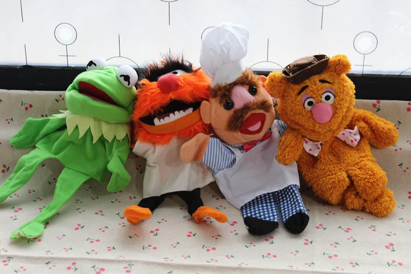 Free shipping 4pcs/lot 30cm The Muppet Show plush hand puppets,Kermit