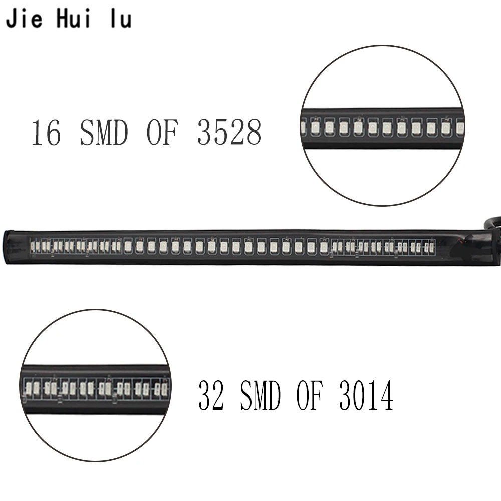 Гибкая 48 светодио дный 2835 3014 smd двойной цвет желтый, красный свет лента для мотоцикла поворотов хвост задний тормоз Стоп водостойкие лампы