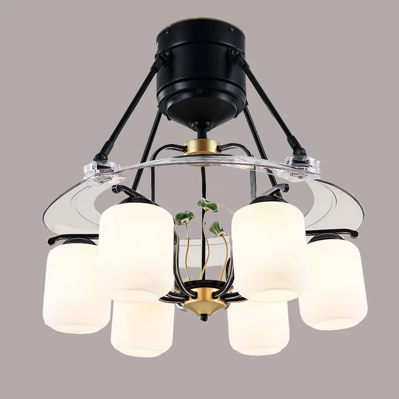 

Ceiling Fan Light New Chinese Led Invisible Fan Light Household Antique Fan