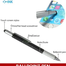 30 шт./партия многофункциональная шариковая ручка, стилус/линейка/градиент/ручка-отвертка, Полезная Ручка для инструментов