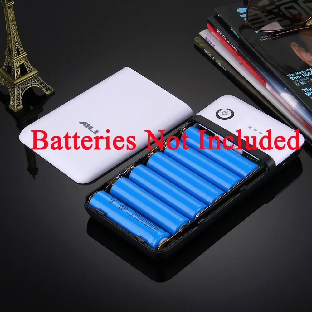Портативный 20400 мАч 6x18650 батареи пластиковый внешний аккумулятор корпус коробка USB выход Индикатор светильник светодиодный 5 уровней напряжения без батареи