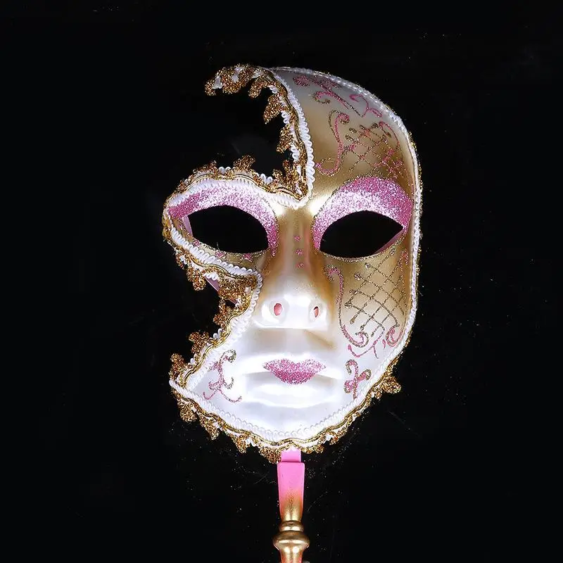 

Modern Sequined Women Girl Party Mask Gold Pink Masquerade Mask Christmas Halloween Venetian Costumes Carnival Anonymous Masks