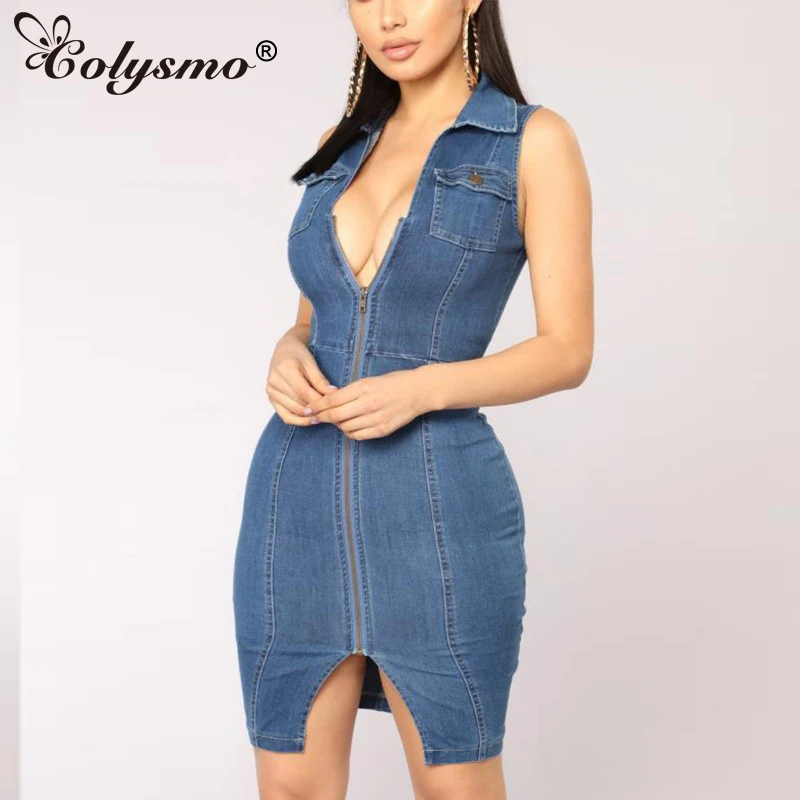 Colysmo Blue Denim Dress Sexy Plus Size Summer Dress Women Vestido Jeans Dress Bodycon Mini Ladies Dresses Vestidos Streetwear Colysmo Blue Denim Dress Sexy Plus Size Summer Dress Women Vestido Jeans Dress Bodycon Mini Ladies Dresses Vestidos Streetwear