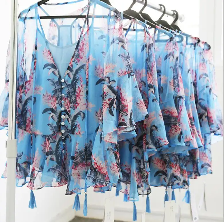 blue chiffon blouse 2