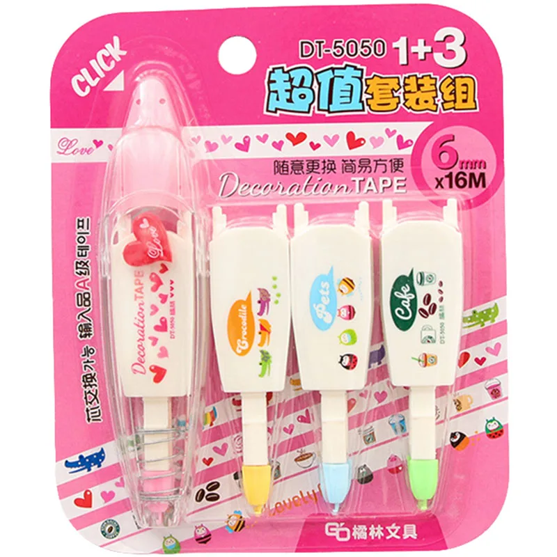 1 компл. Милая декоративная Корректирующая лента Kawaii Новинка Декор Сменные Push