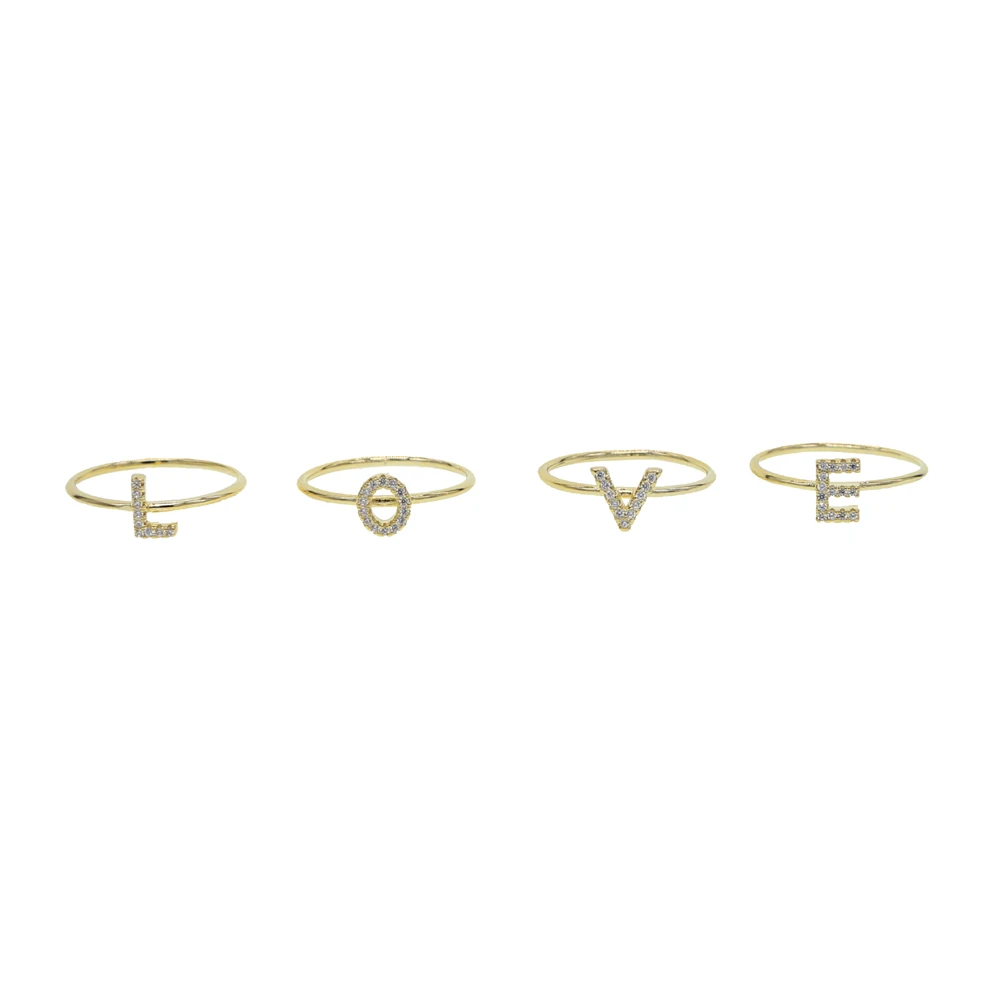 Летний стиль 26 Алфавит Начальный кольцо золотое заполненное для женщин и девушек минимальное нежное Сердце Звезда персонализированное Имя ювелирные изделия на заказ
