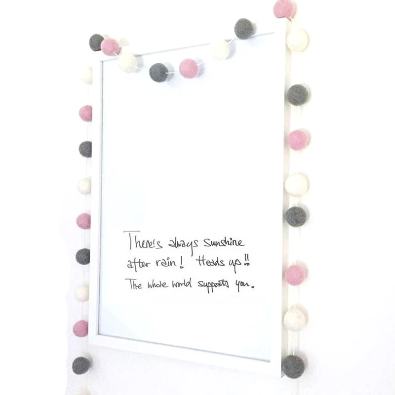 

Handmade Felt Wool Balls For Kids Room Ornament Wall Hanging Home Decor Nursery Pom Pom Garland Party baby shower banner