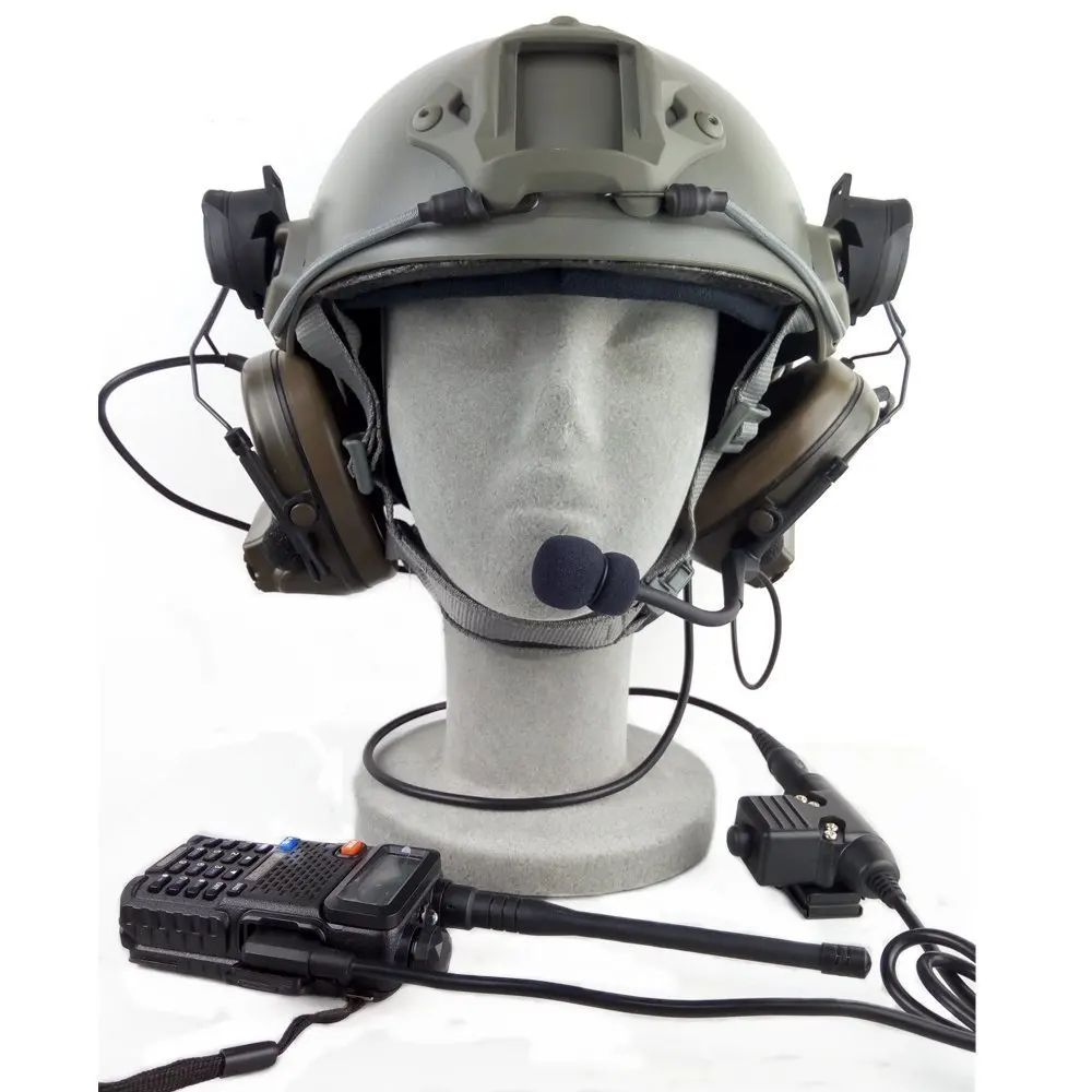 Z TAC тактические наушники U94 гарнитура PTT военное радио для Kenwood 2 Pin Черный baofeng