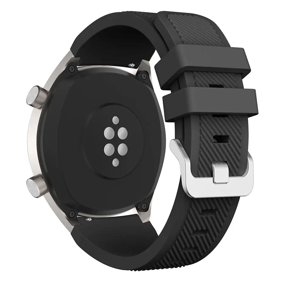 Ремешок группы аксессуары для huawei часы GT Спортивные наручные часы для samsung gear s3 frontier классический smartwatch 22 мм силиконовый - Цвет ремешка: Black