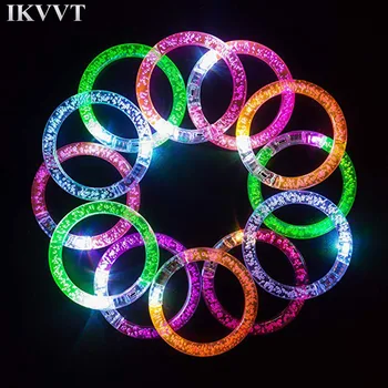 

LED Flashing Bracelet Light Up Acrylic Wristband Party Bar for Parties, Weddings Birthdays Multicolor Bracelets are Reusable