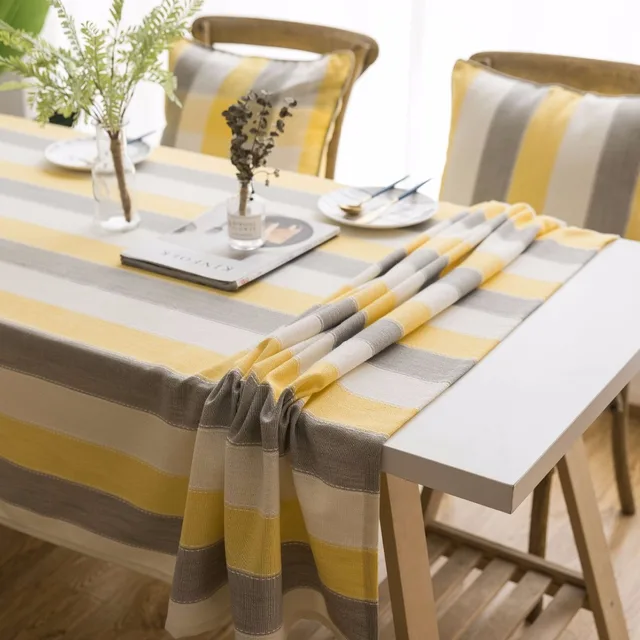 Nordic Striped Decorative Table Cloth Wedding Birthday Party Nordic Striped Decorative Table Cloth Wedding Birthday Party Tablecloth Rectangle Round Dining Cover Furniture