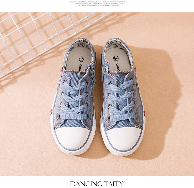 Denim Jeans Boys Sneakers Kids Shoes Girls New 2018 Brand Autumn Fashion Zip Canvas Breathable Casual Rubber Sole Children Shoes 1701 (6)