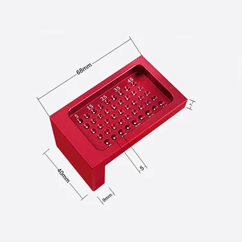 

1x Aluminium Alloy T50 Hole Positioning Metric Measuring Ruler Mini Scriber Red