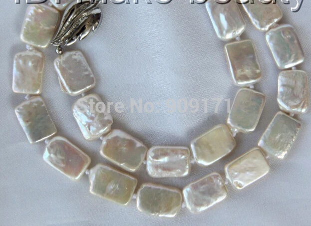 

Free Shipping>>>stunning big 16mm baroque white freshwater cultured pearl necklace