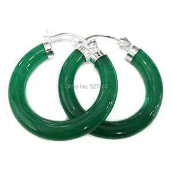 

Wholesale free shipping >>>>>Charming natural Green, the stone Hoop & Huggie Earring