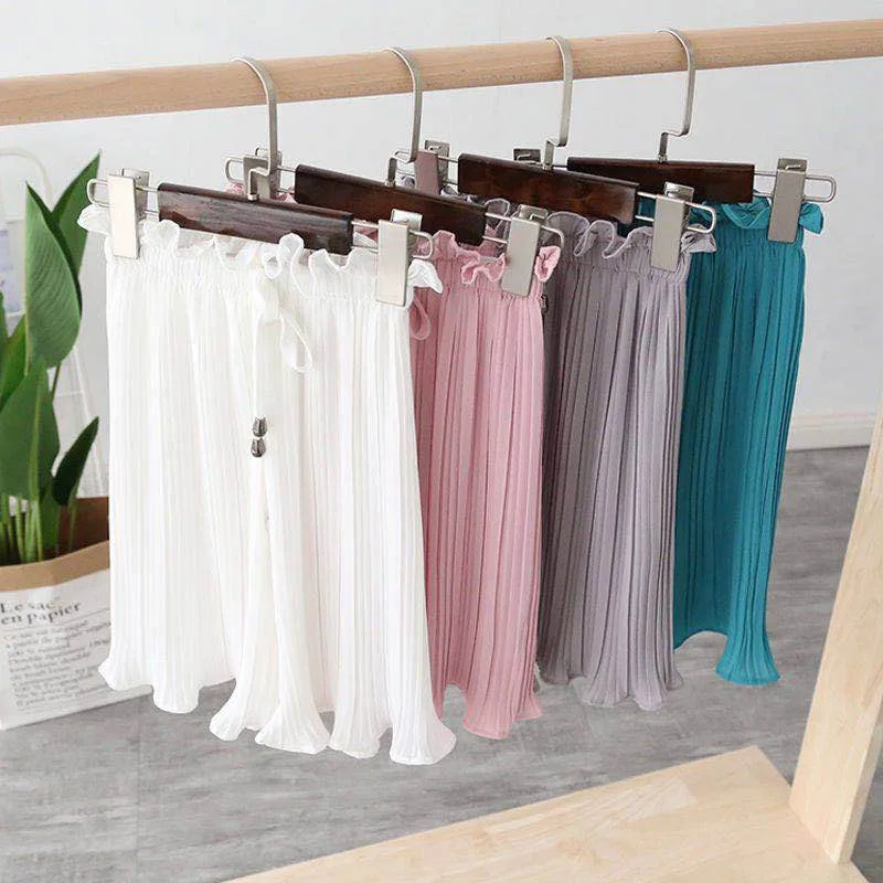 

Summer Girls Cool Pants Baby Girl Loose All-match Solid Color Lace-up Ankle-length Kid Pants Concise Toddler Girl Clothes