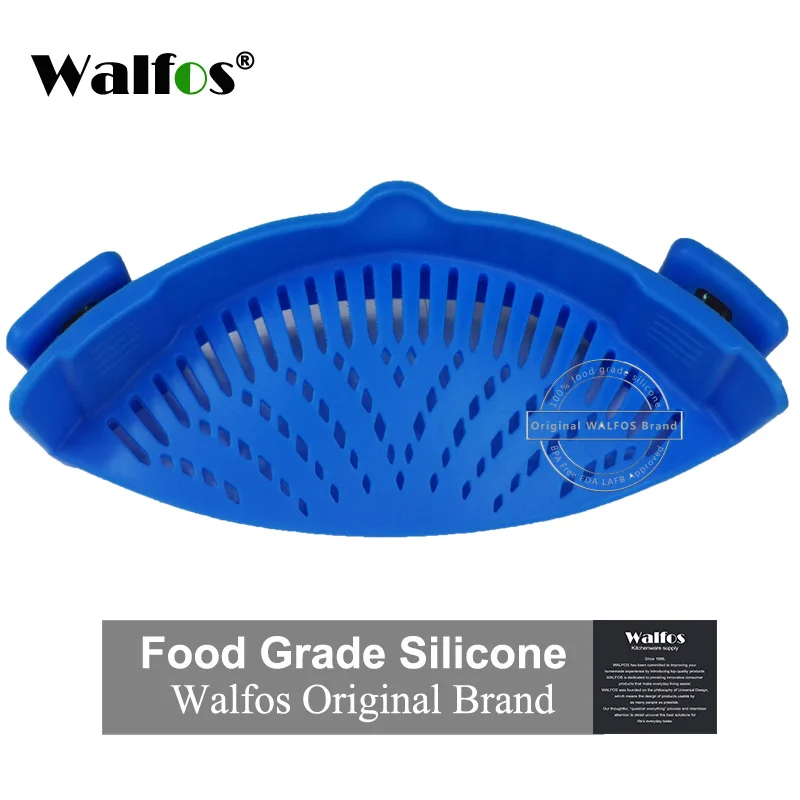 WALFOS, пищевой силиконовый горшок, кастрюля, миска, воронка, ситечко для кухни, для мытья риса, дуршлаги, кухонные аксессуары, гаджеты, кухонные инструменты - Цвет: WALFOS Blue