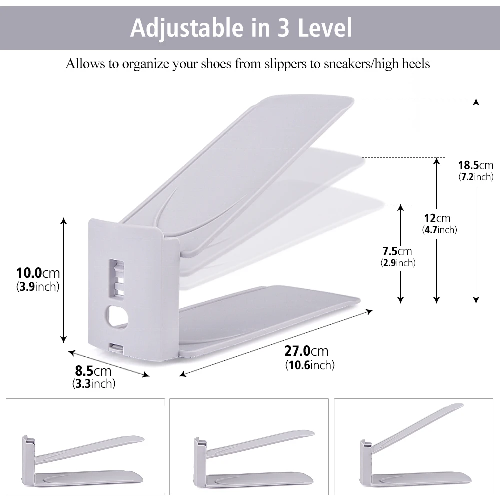 3 шт., 3 уровня, регулируемые пластиковые органайзеры для обуви, двойная подставка для обуви, полка, экономия пространства, стеллаж для хранения обуви, витрина для гостиной