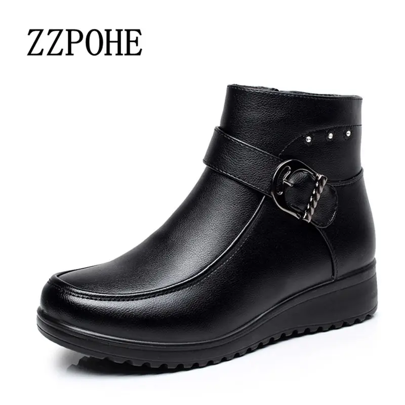 Buy ZZPOHE Winter fashion cotton boots elderly mother