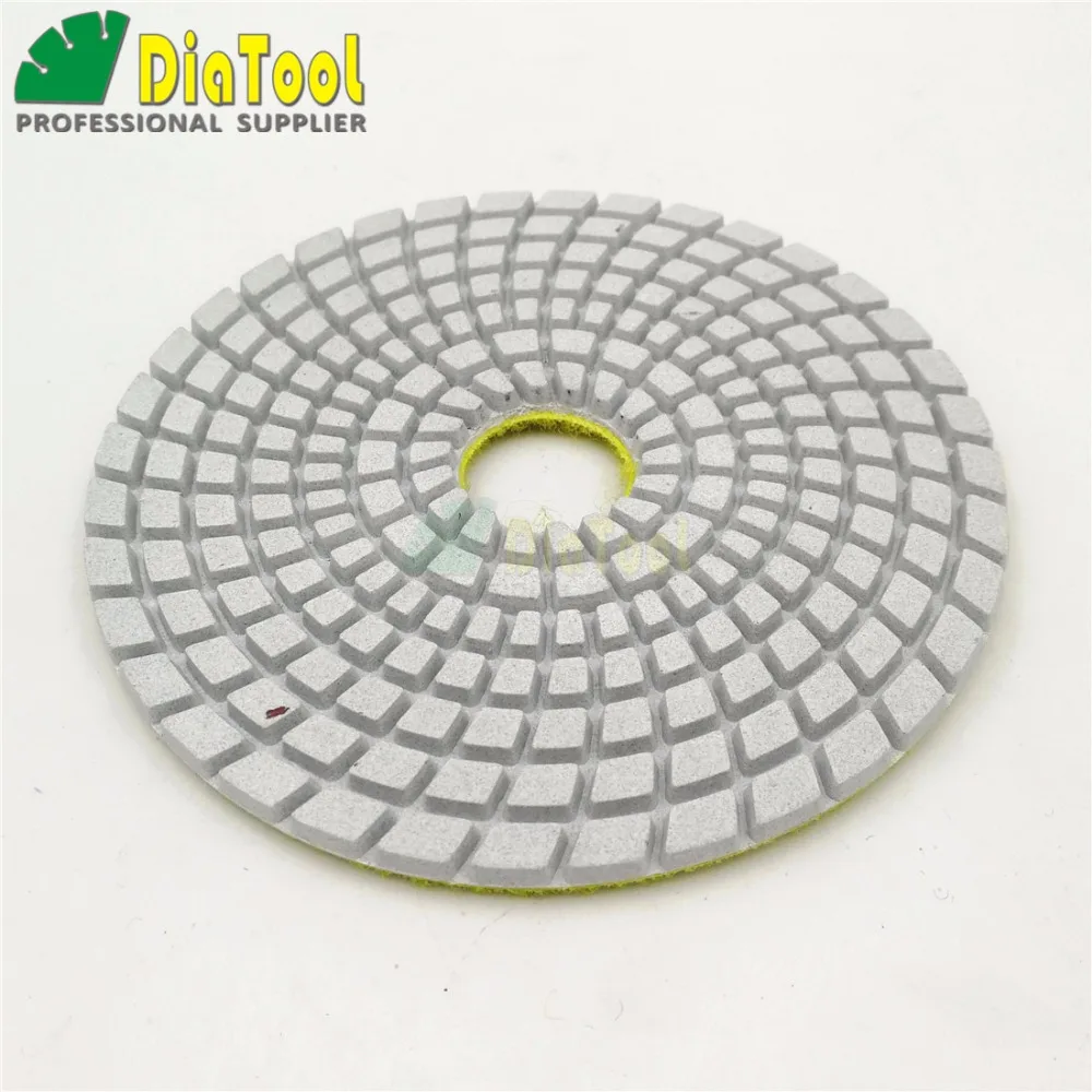 Free shipping 10pcs white bond 200# Diamond flexible Wet polishing pad for stone, Spiral type Dia 100mm/4"