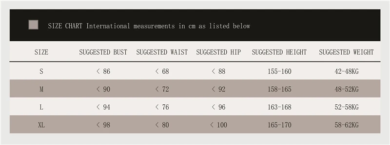 Gothic Maid Size Chart