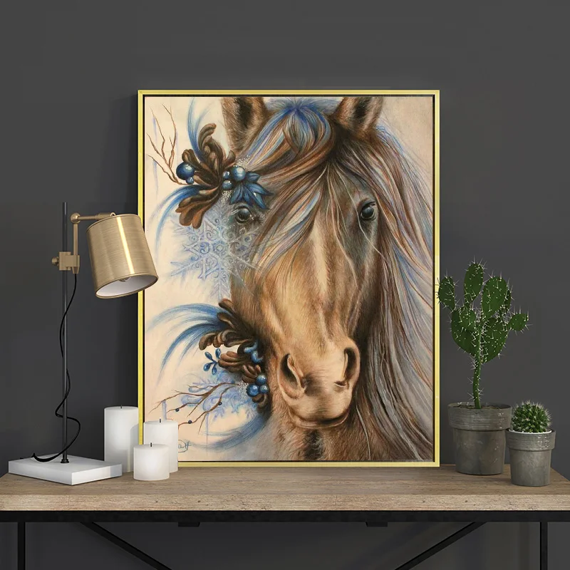 Acheter Meian point de croix broderie Kits 14CT cheval Animal coton fil peinture broderies DMC nouvel an décor à la maison VS 0047