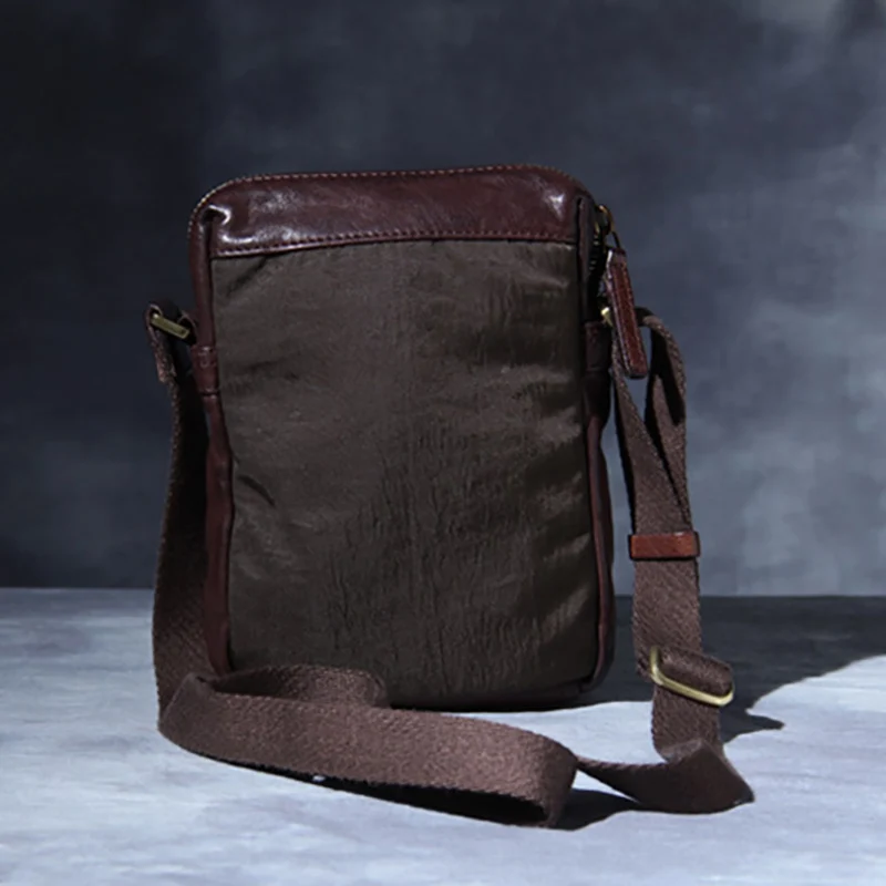 AETOO Casual men's head cowhide small bag retro leather shoulder crossbody bag