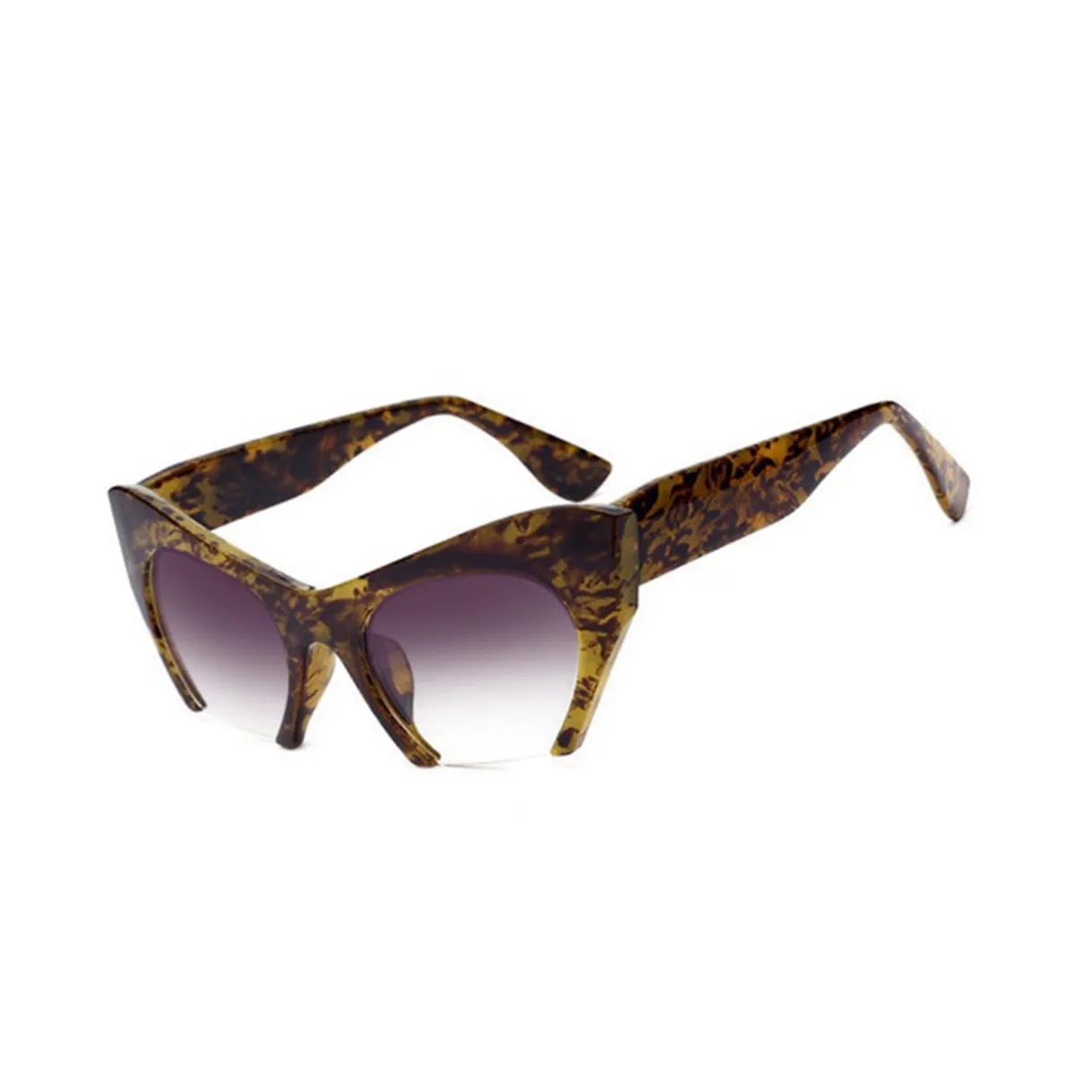 Крутые трендовые солнцезащитные очки кошачий глаз с полуоправой, женские модные прозрачные брендовые дизайнерские солнцезащитные очки для женщин и мужчин, Uv400 - Цвет линз: G