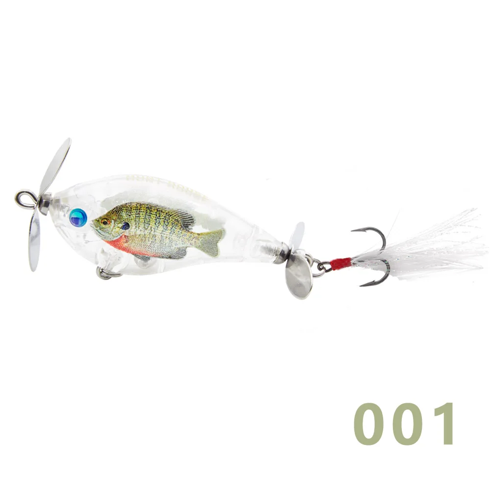 HuntHouse prop crankbaits новые рыболовные чудаки 6 см 13 г спиннинг приманка с Перо хвоста Бас Приманка whopper воблеры для prop карандаш - Цвет: 001