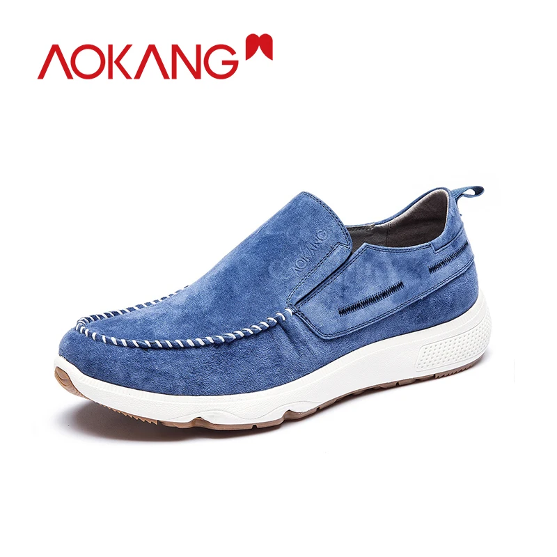 

AOKANG 2019 casual shoes men genuine leather high quality men shoes slip on soft comfortable male shoes Spring Summer shoes men