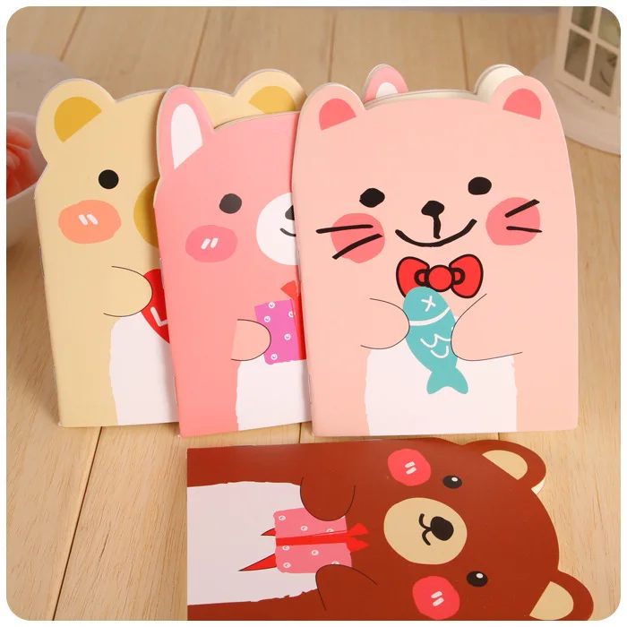 South Korean creative stationery cute little bear small animal notepad