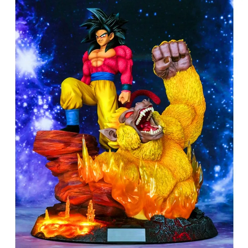 Экшн-фигурка Dragon Ball Son Goku Kakarotto Super Saiyan 4 статуя супер воина GK украшение с крупными