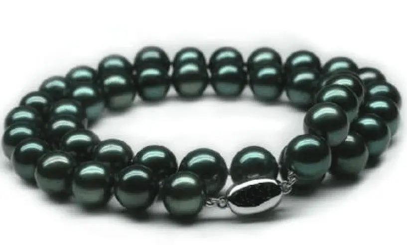 

Charming AAA 18"10-11mm genuine tahitian black pearl necklace