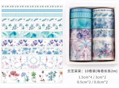 A 10 шт./компл. Kawaii набор для скрапбукинга лента Washi животное цветок Бумага изоляционная лента японский DIY клей Washitape Стикеры стационарный - Цвет: A
