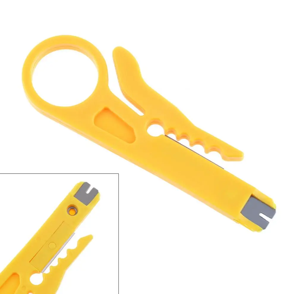 

Mini Portable Wire Stripper Crimper Pliers with Ring Pressing Handle and ABS Shell for Simple Stripping Cable