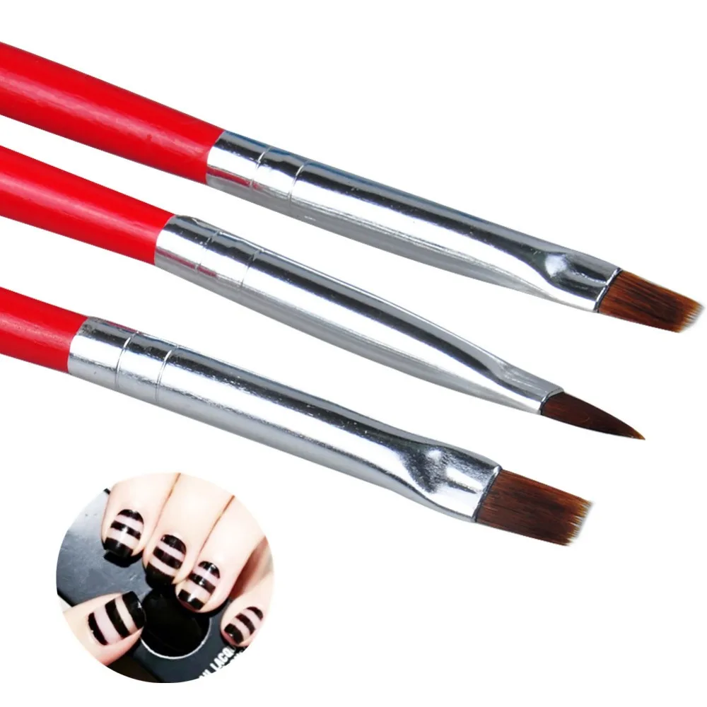 

Biutee 1Set/3PCS Soft and Professional Pen UV Gel Drawing Painting Nail Art Brushes Manicure Nail Tools