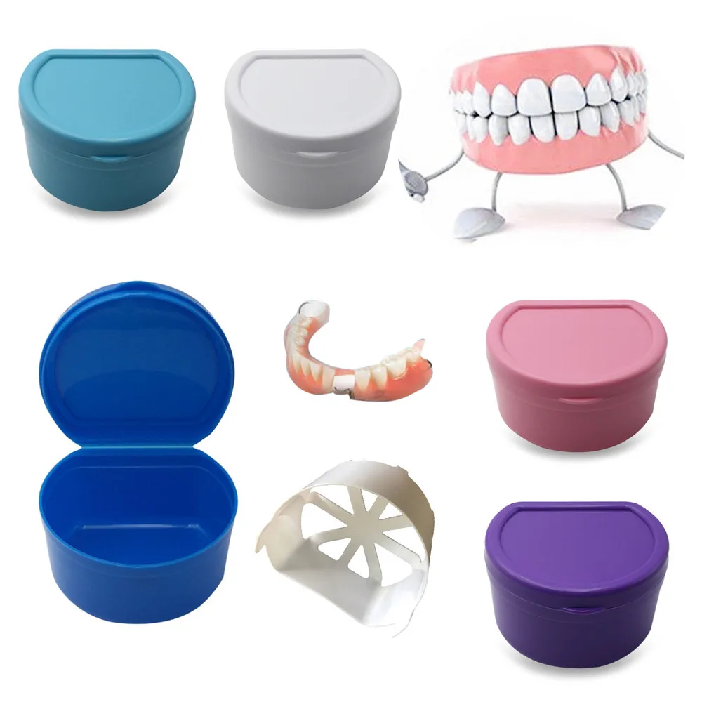 Denture Bath Box Case Dental False Teeth Storage Box with Hanging Net Container new arrival