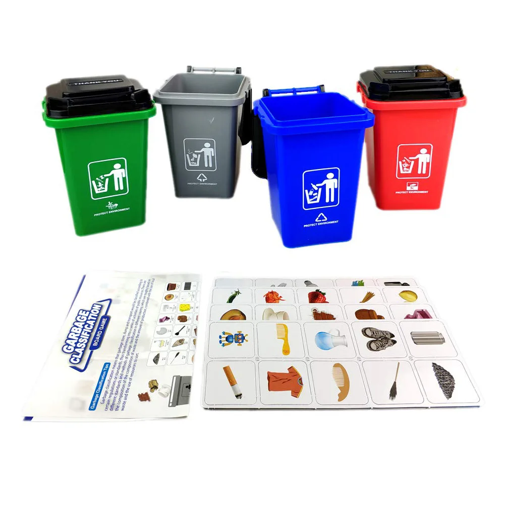 Trash Can Toy Garbage Classification Learning Toys Card Game Board Kids Toys Set S7JN